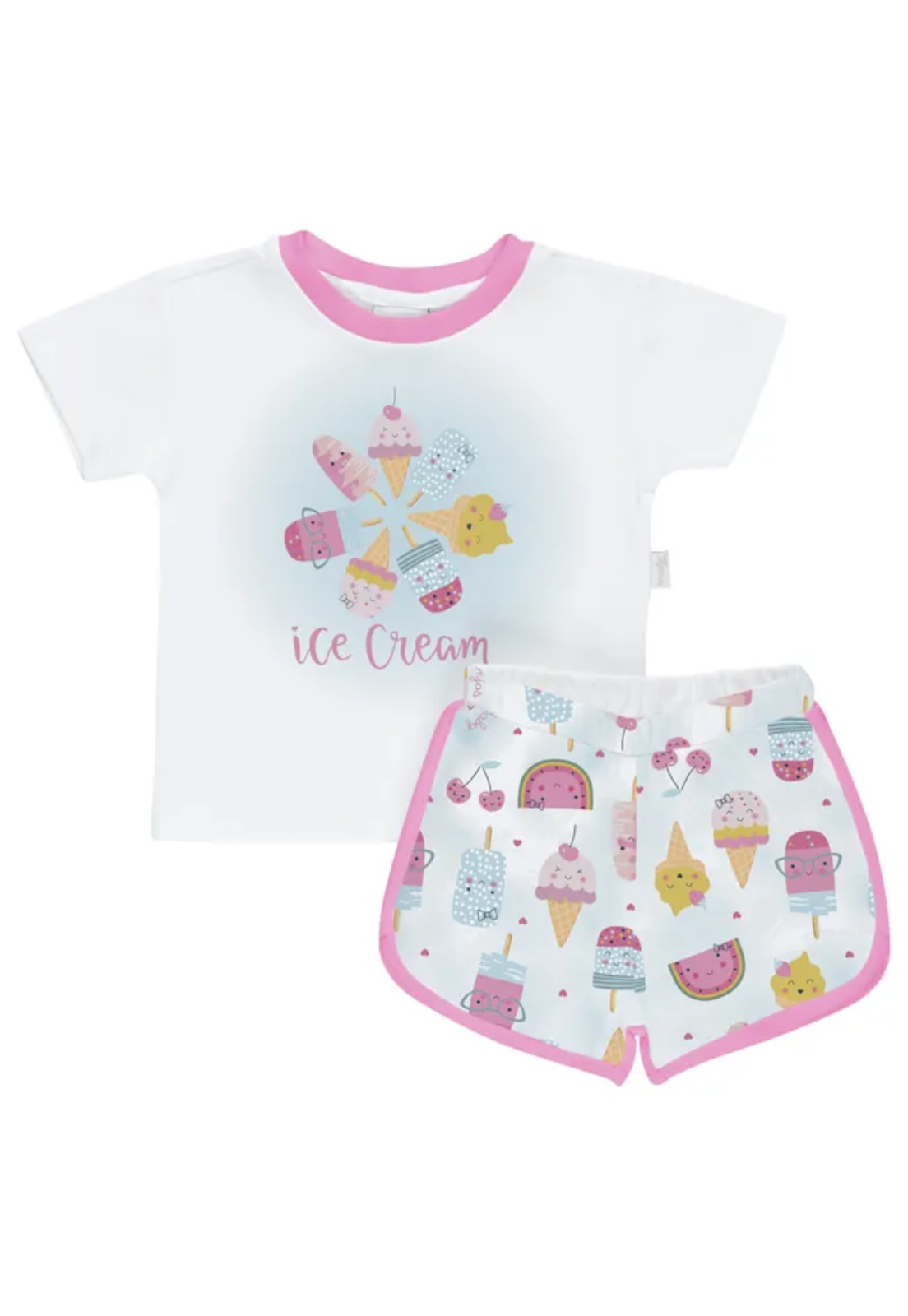 Pijama Anjos BabyBebê Menina Verão Ice Cream