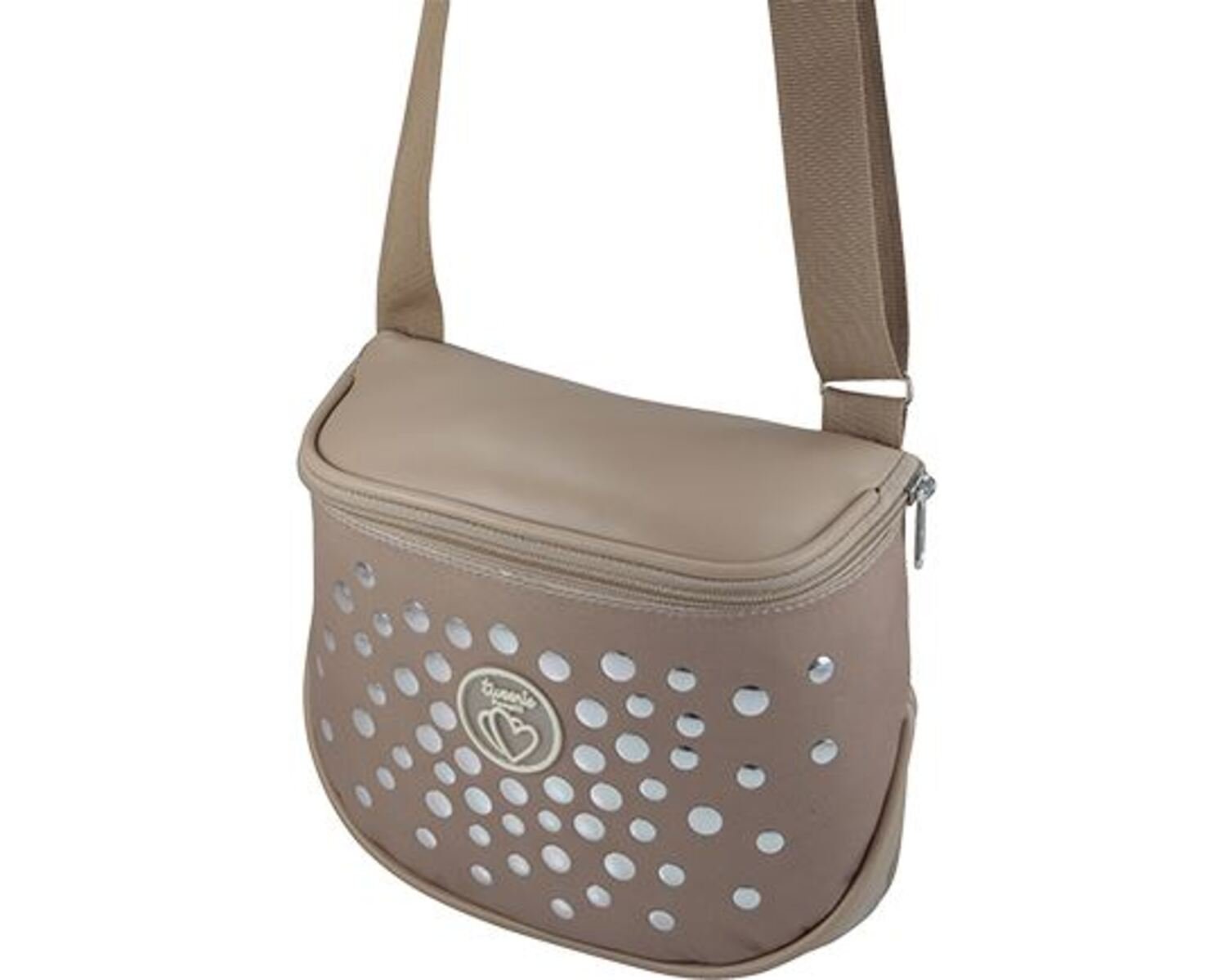 Bolsa Tiracolo Tweenie Tachas Espelhadas Bege Bege 1