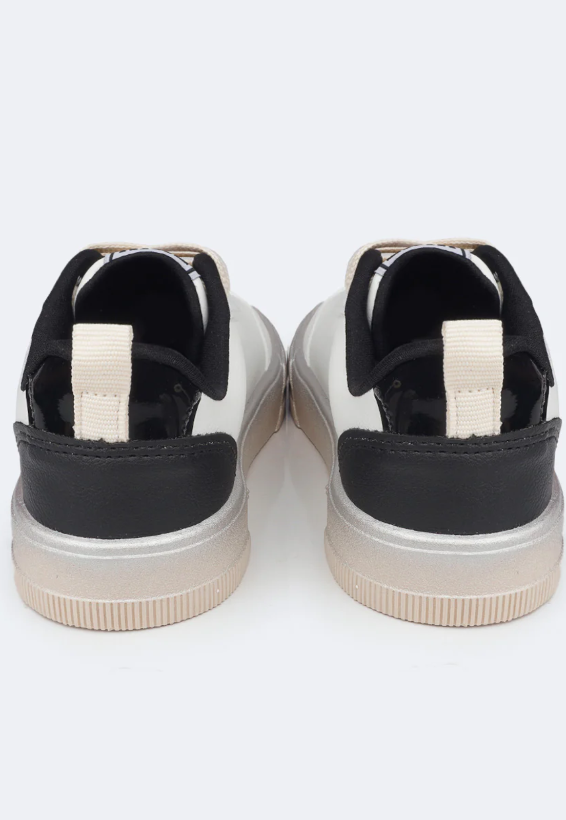 Tênis Feminino TWN 24 Glitter Flocado Branco e Preto Cinza 4