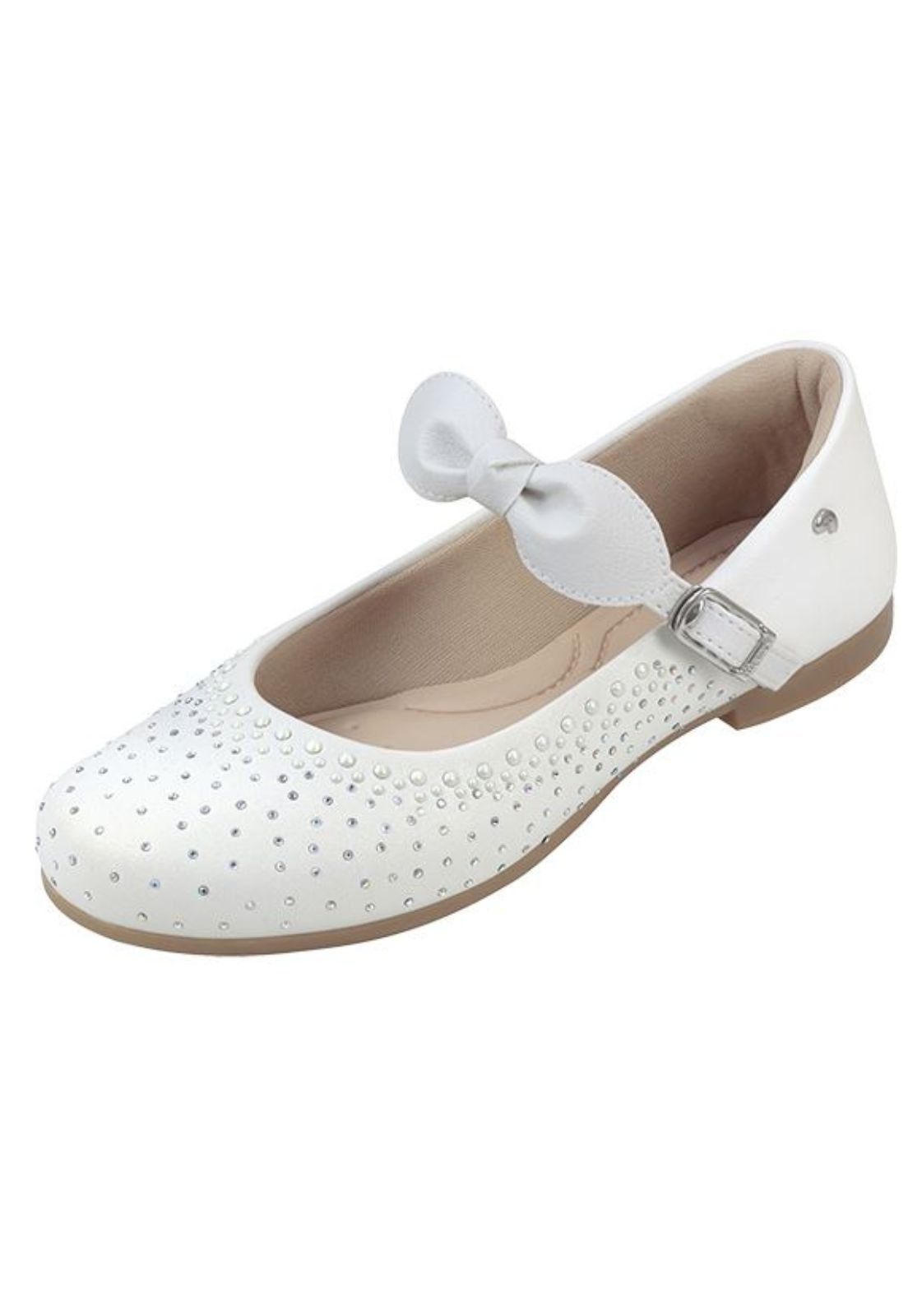 Sapatilha Infantil Pampili Luxo Brilhante Branco 1