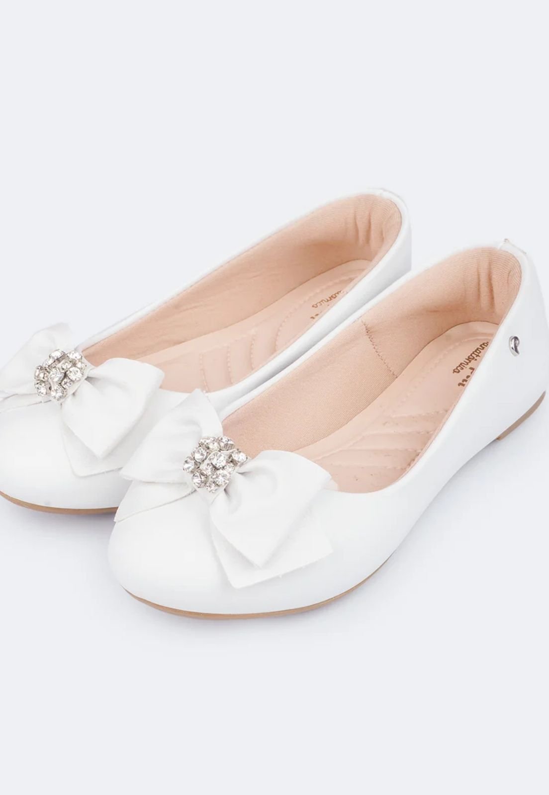 Sapatilha Infantil Feminina Fofura Strass Branca Branco 1