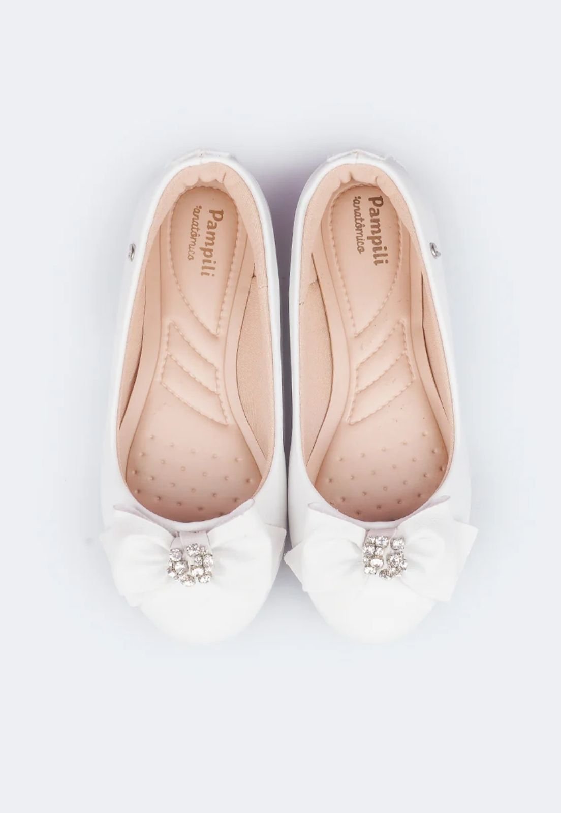 Sapatilha Infantil Feminina Fofura Strass Branca Branco 2