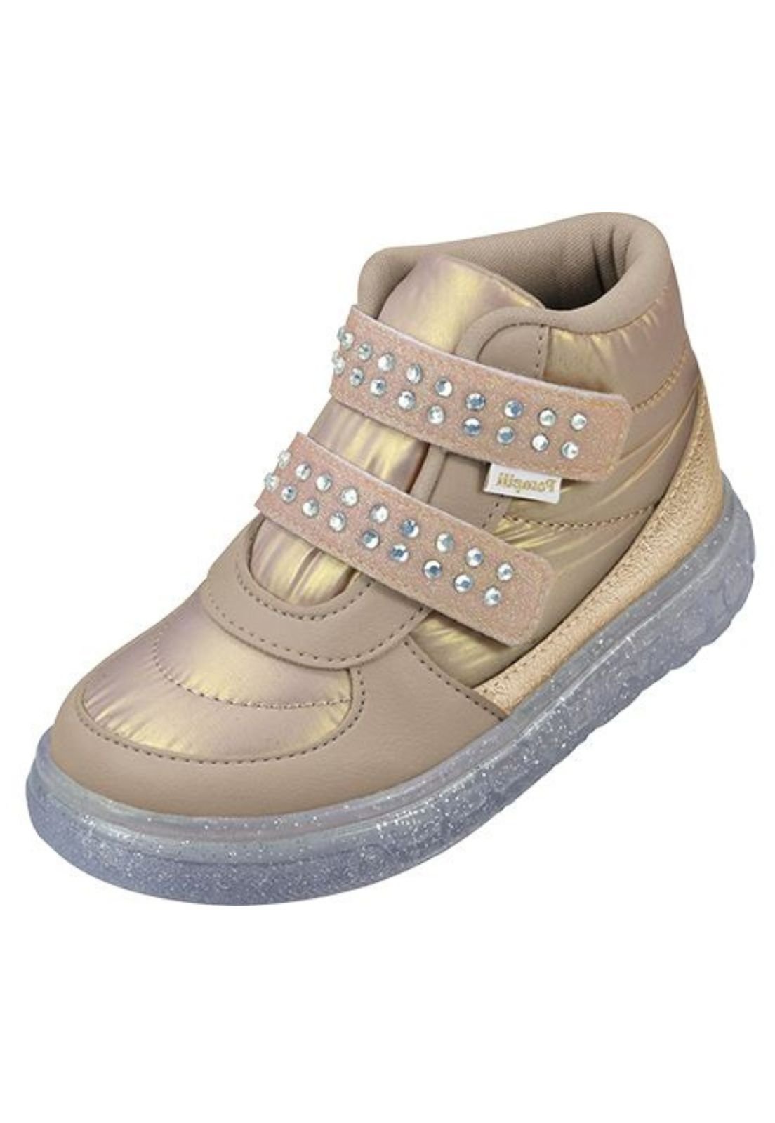Tênis Infantil Pampili Glam Shine Bege 1