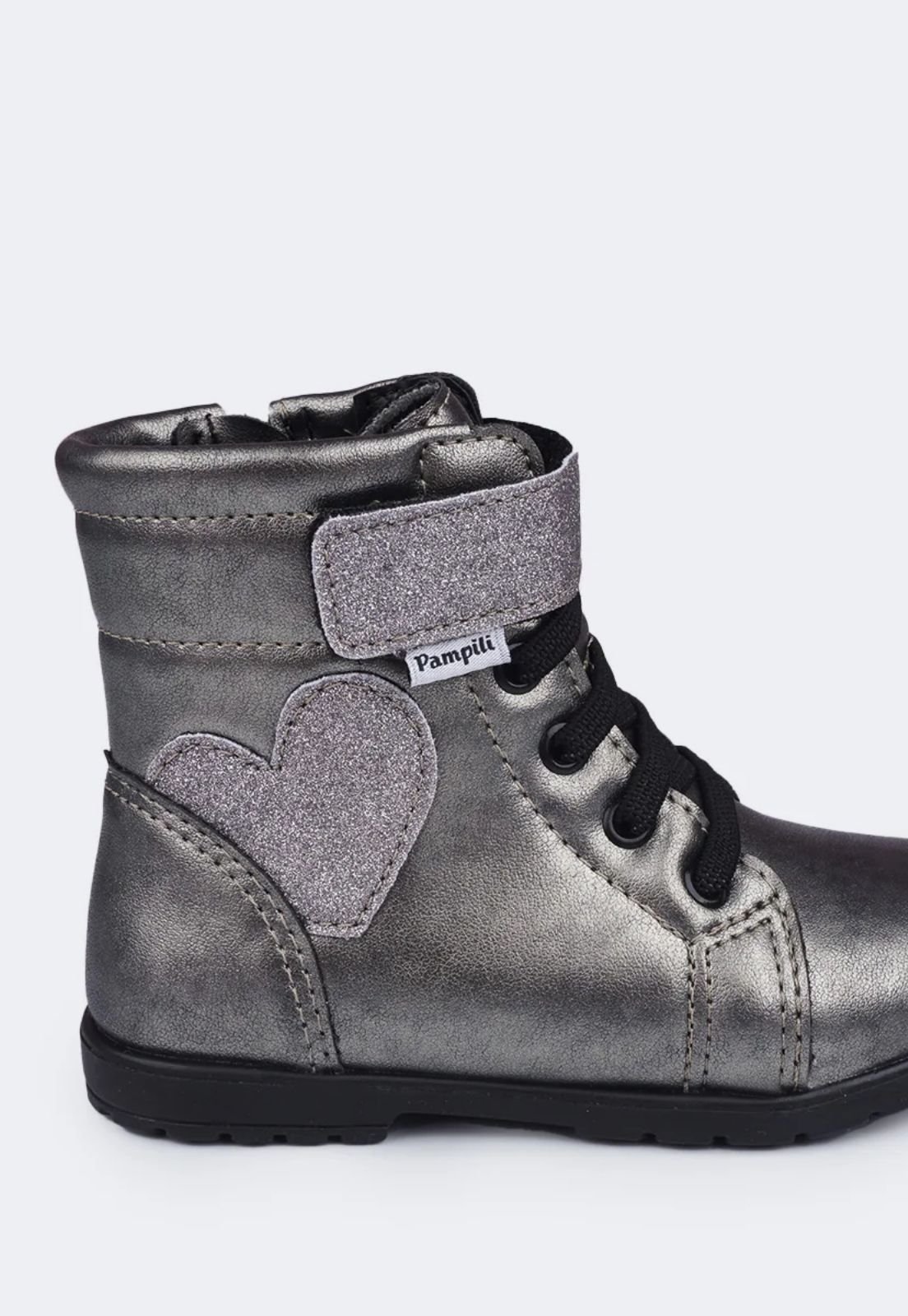 Bota Coturno Infantil Feminina Rubi Glitter Grafite Grafite 2