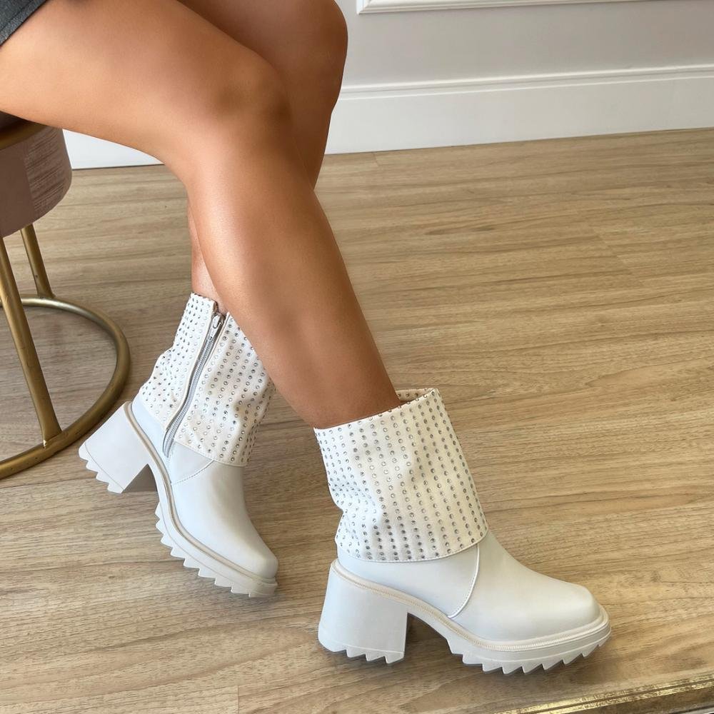 Bota Nicole Off White Branco 5