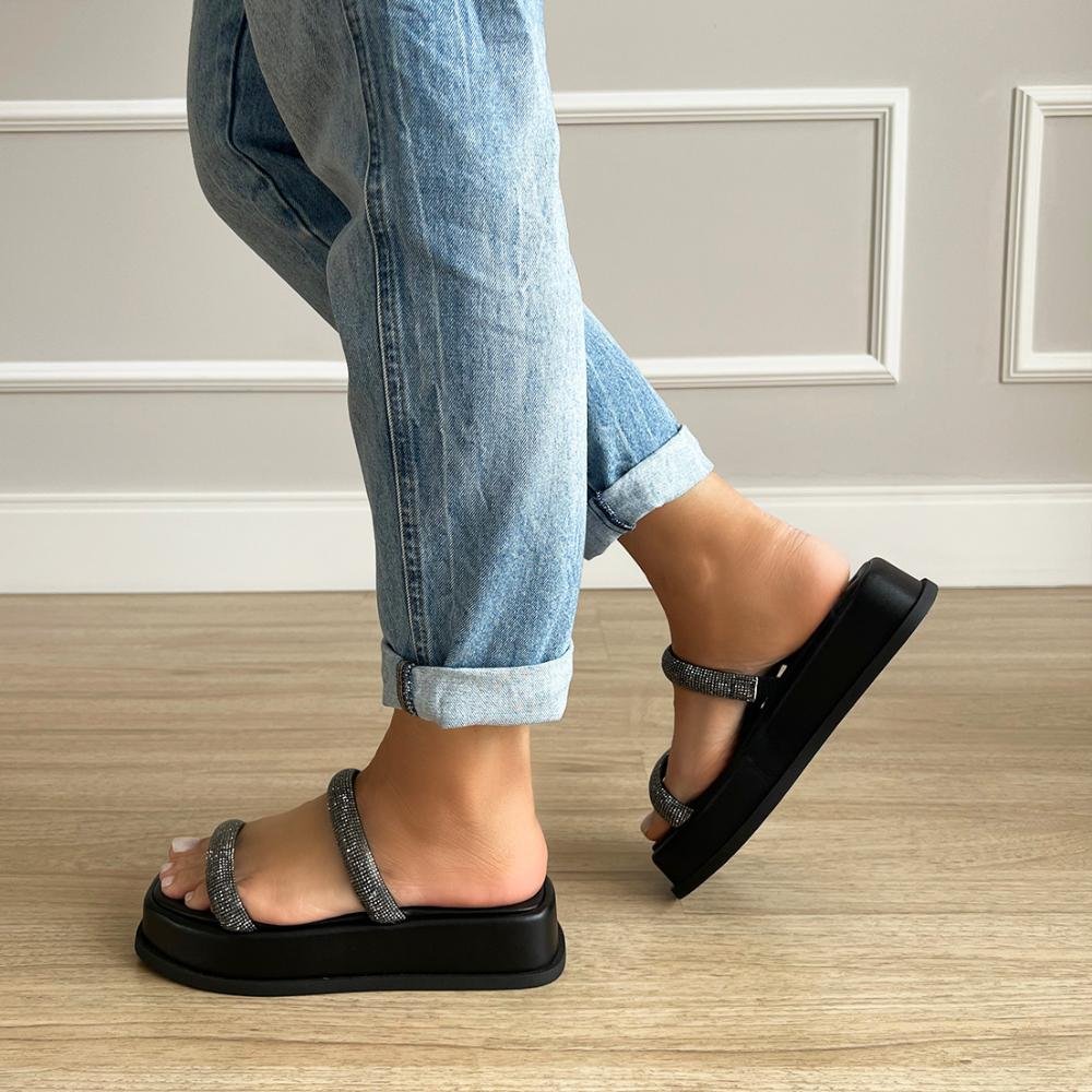 Flat Brenda Strass Preto