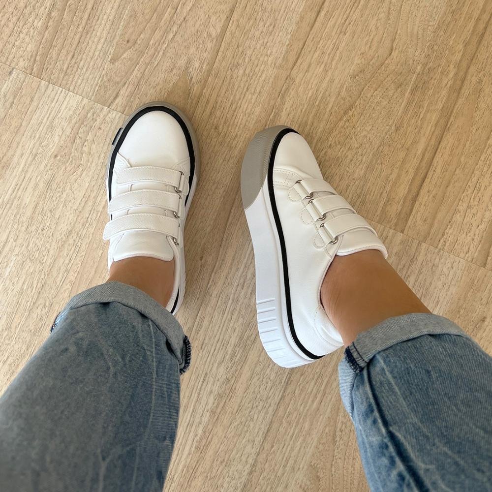 Tênis Flatform Dalila Branco Branco 3