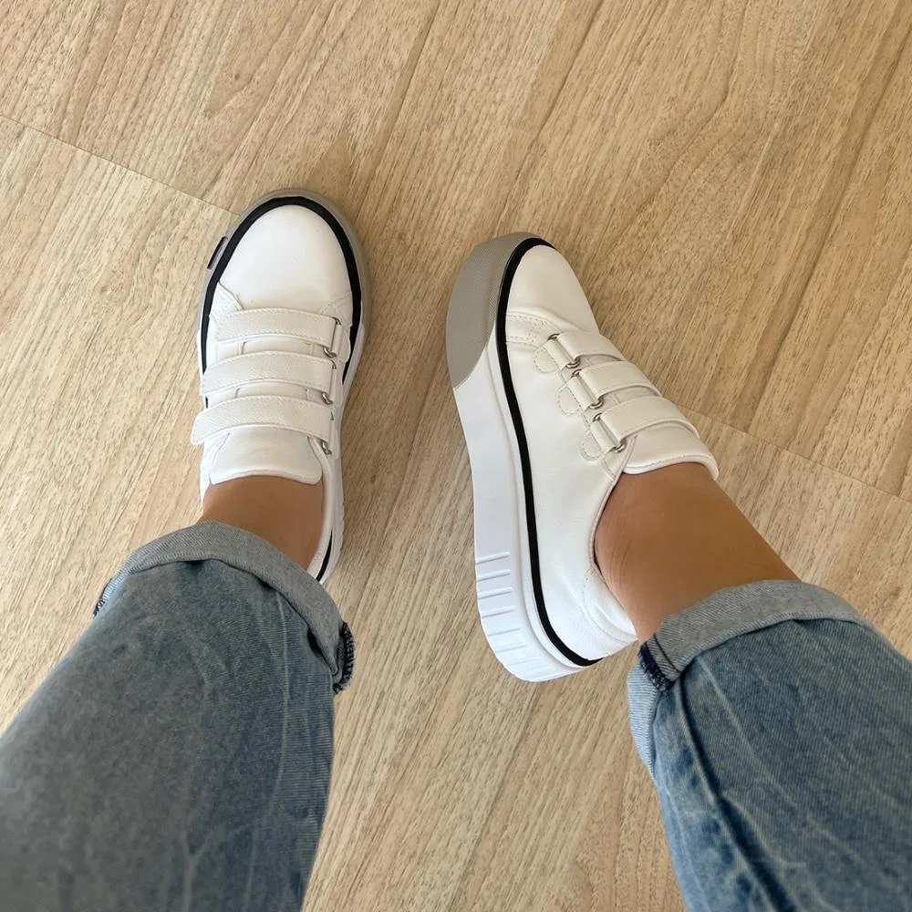 Tênis Flatform Dalila Branco Branco 3