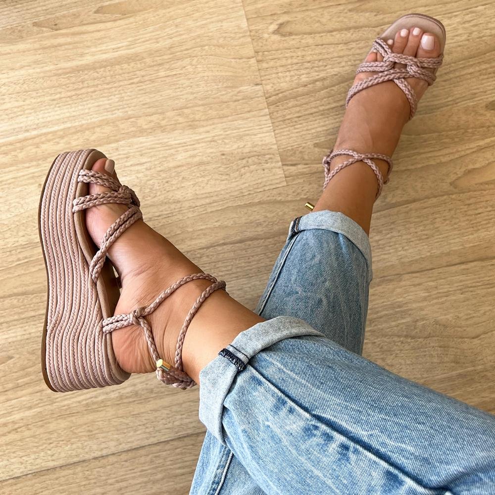 Sandália Cordas Hope Nude Bege 2