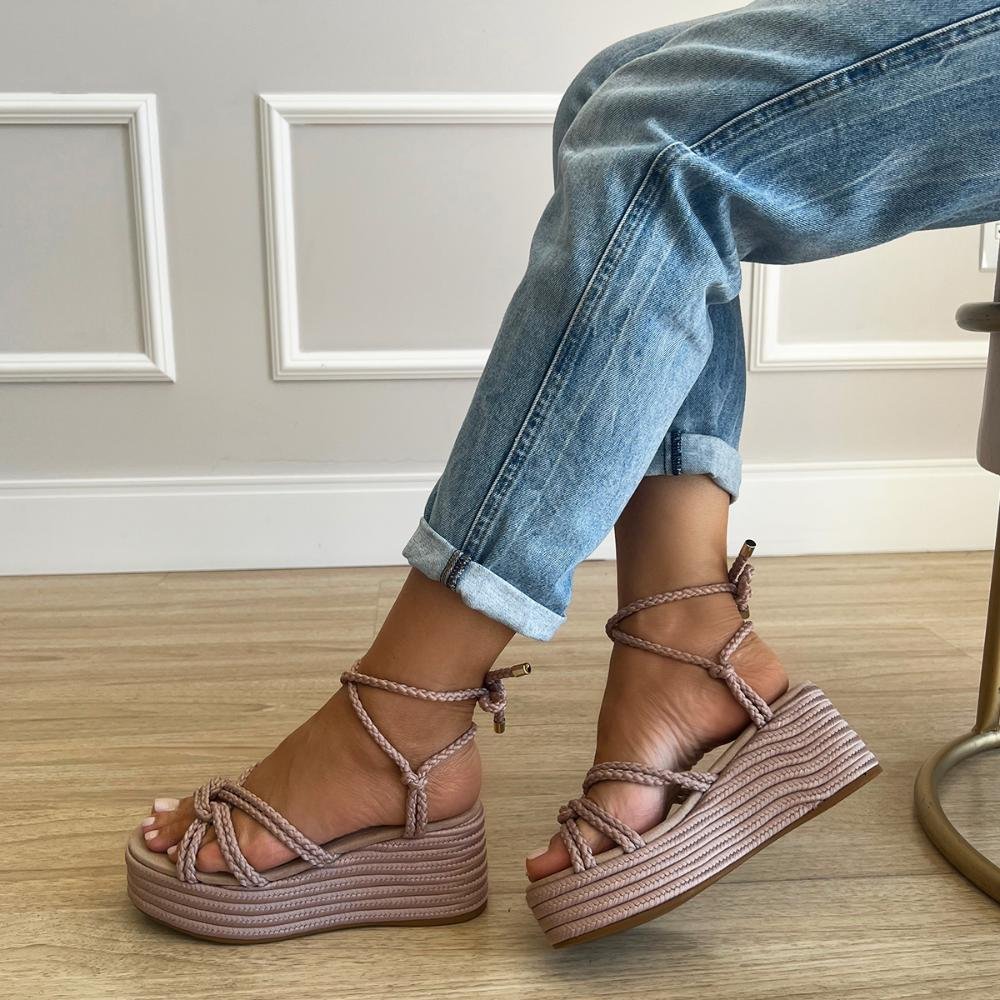 Sandália Cordas Hope Nude Bege 4