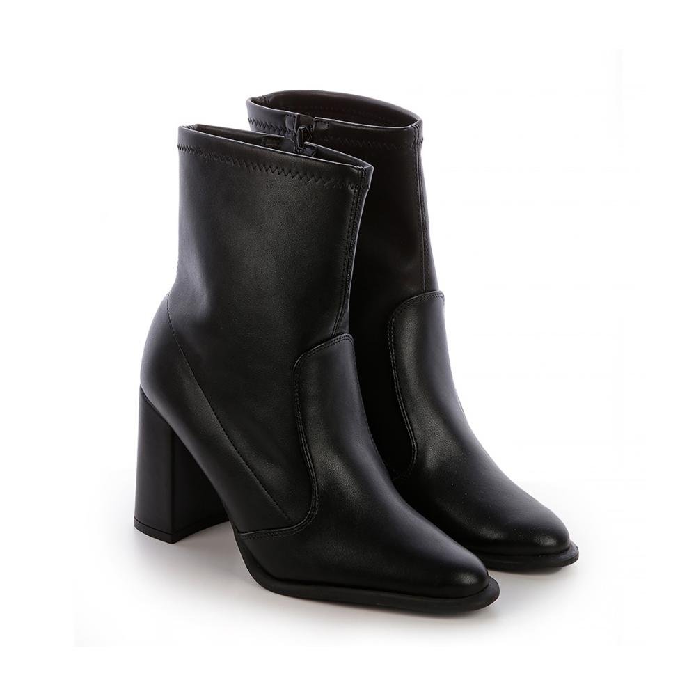 Bota Salto Bloco Julia Preto Preto 2