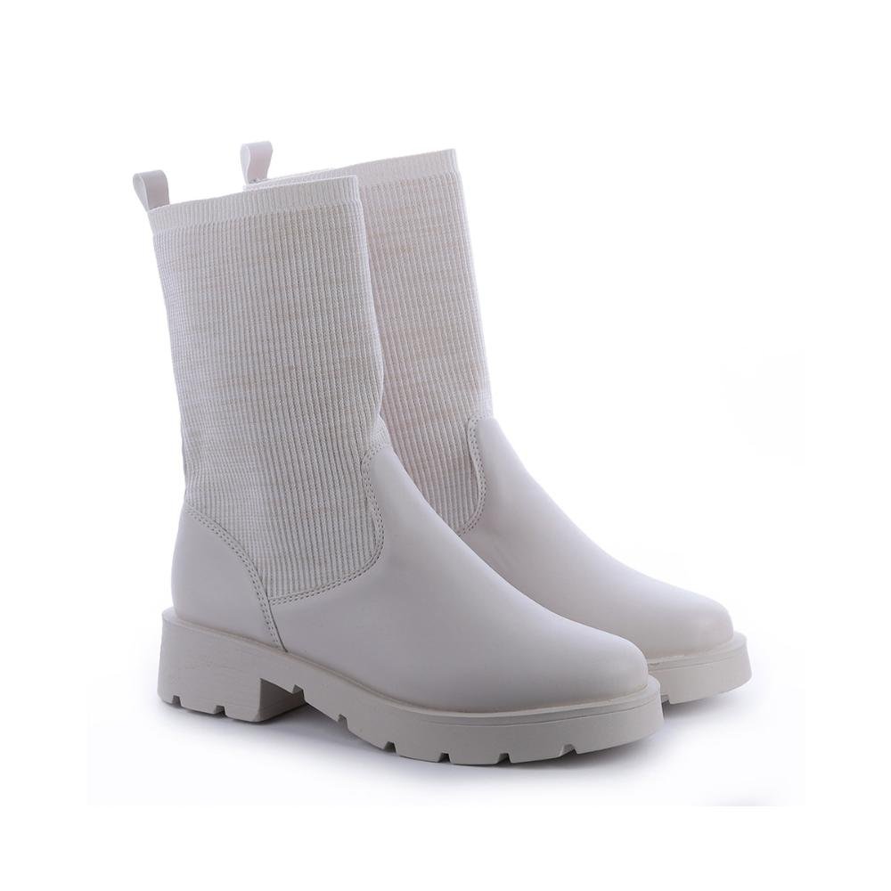 Bota Meia Rochelle Off White Branco 5