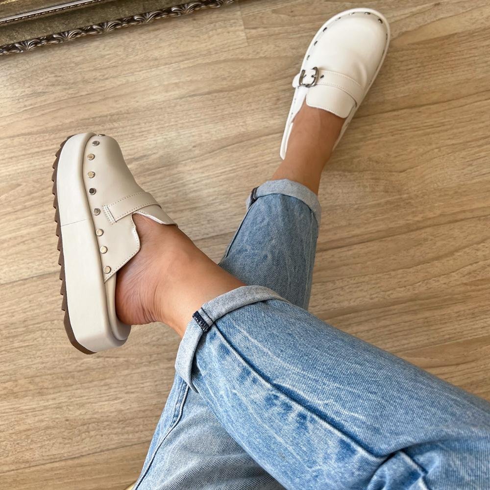 Mule Clog Ludmila Off White Branco