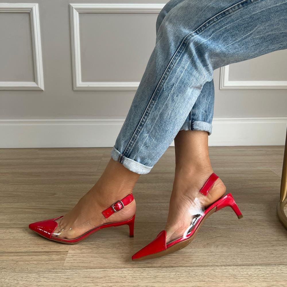 Scarpin Belly Vinil Vermelho Verniz Vermelho 4