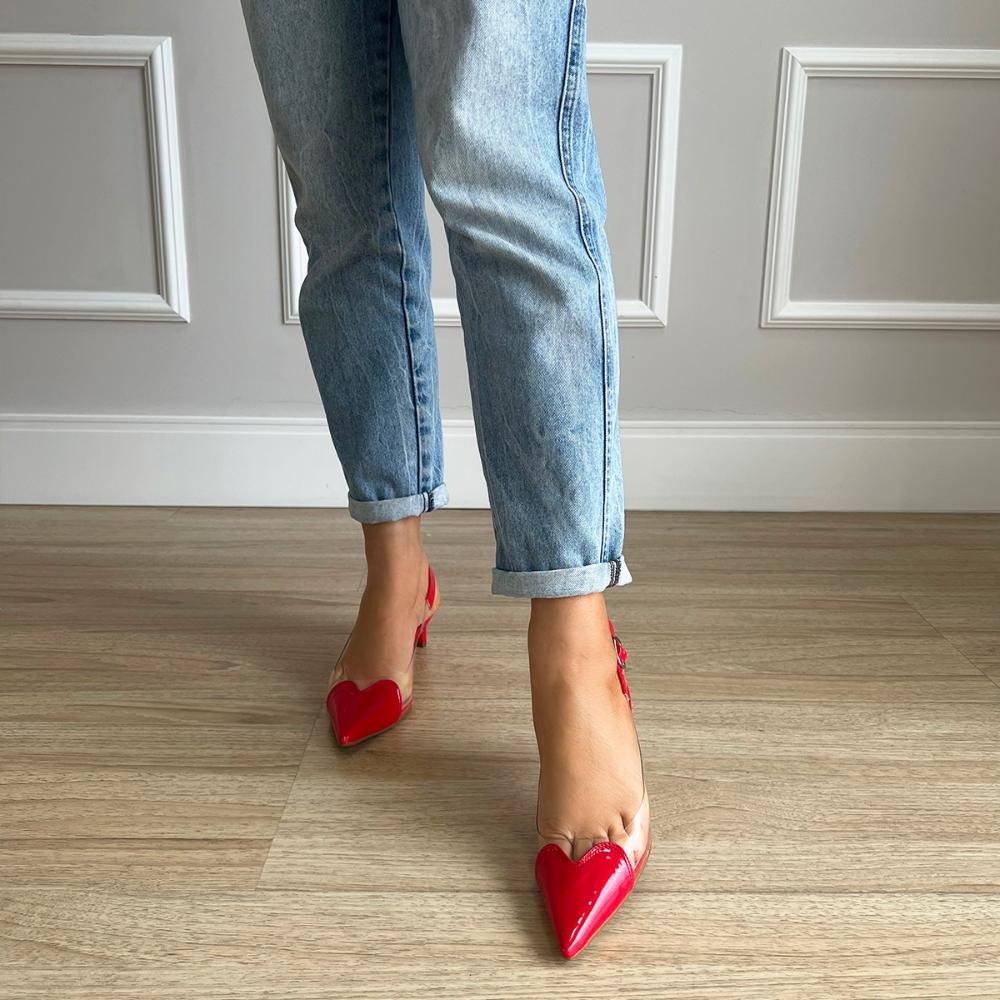 Scarpin Belly Vinil Vermelho Verniz Vermelho 5
