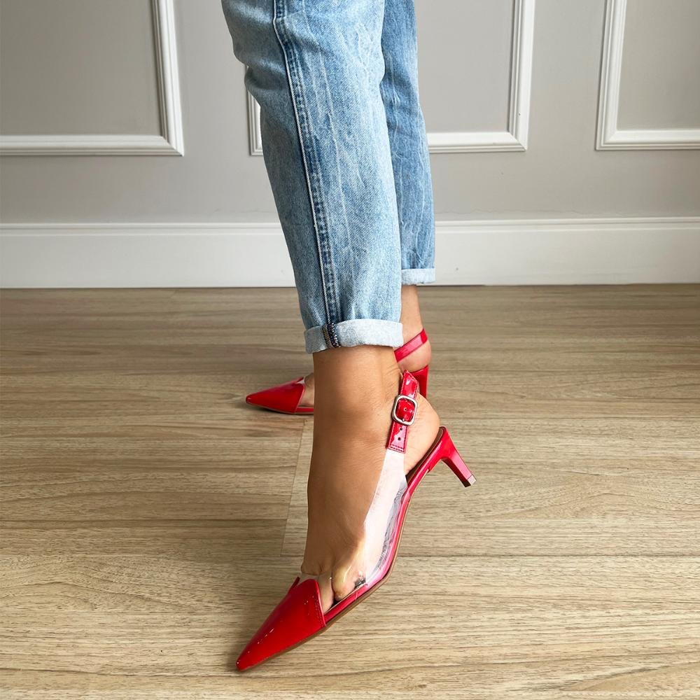 Scarpin Belly Vinil Vermelho Verniz Vermelho 6