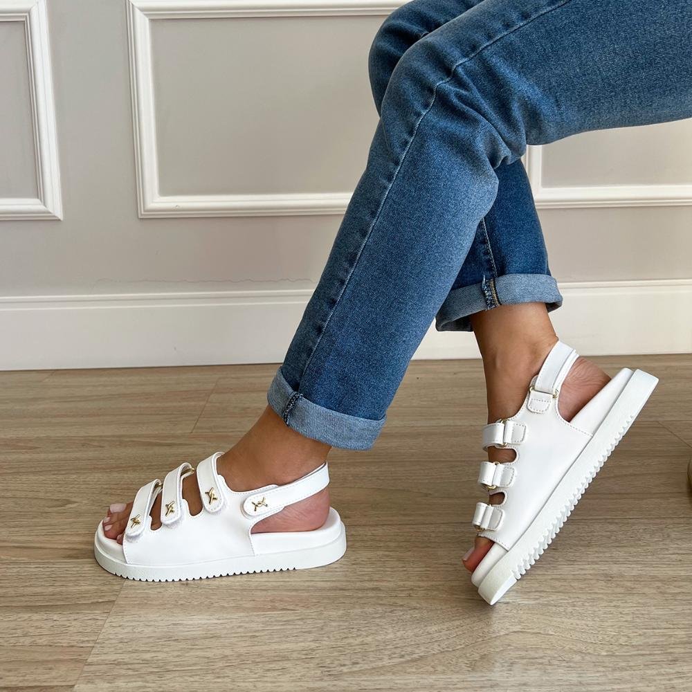 Sandália Papete Nicole Branco Branco 3