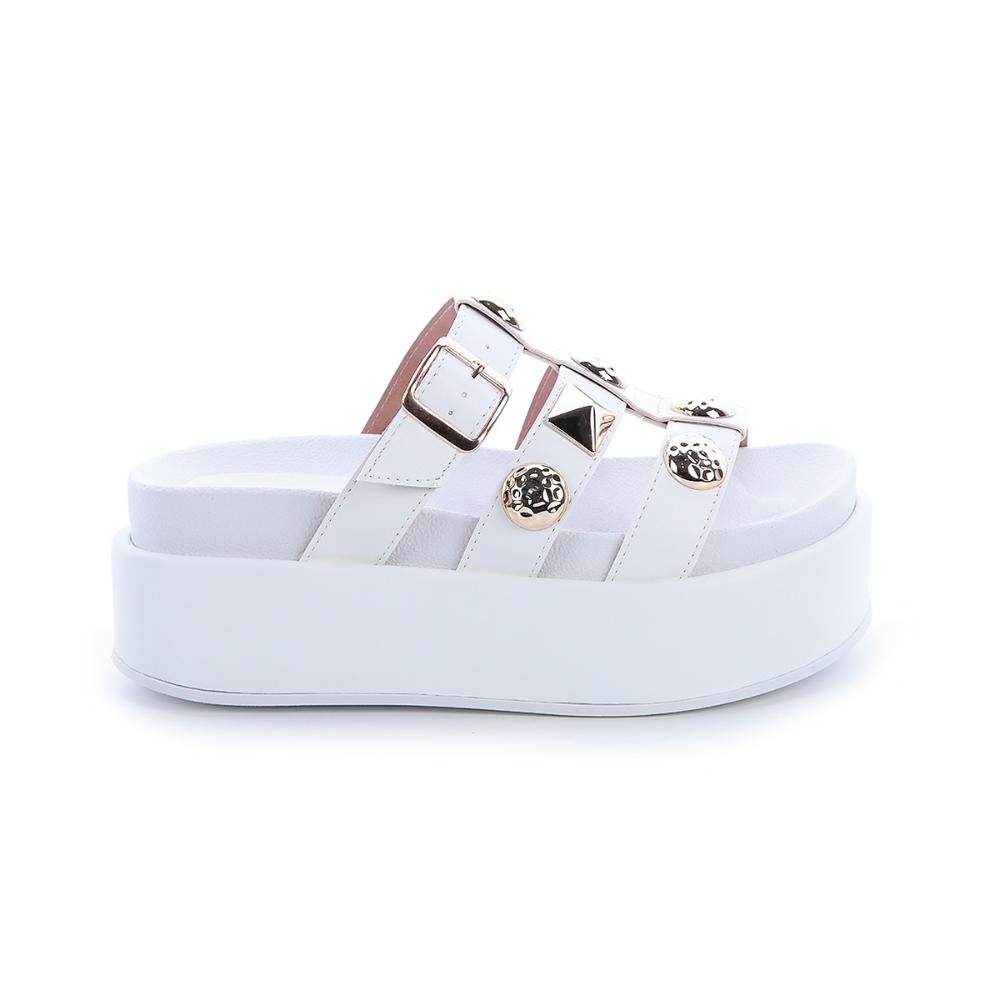 Flat Tamanco Letty Branco Branco 1