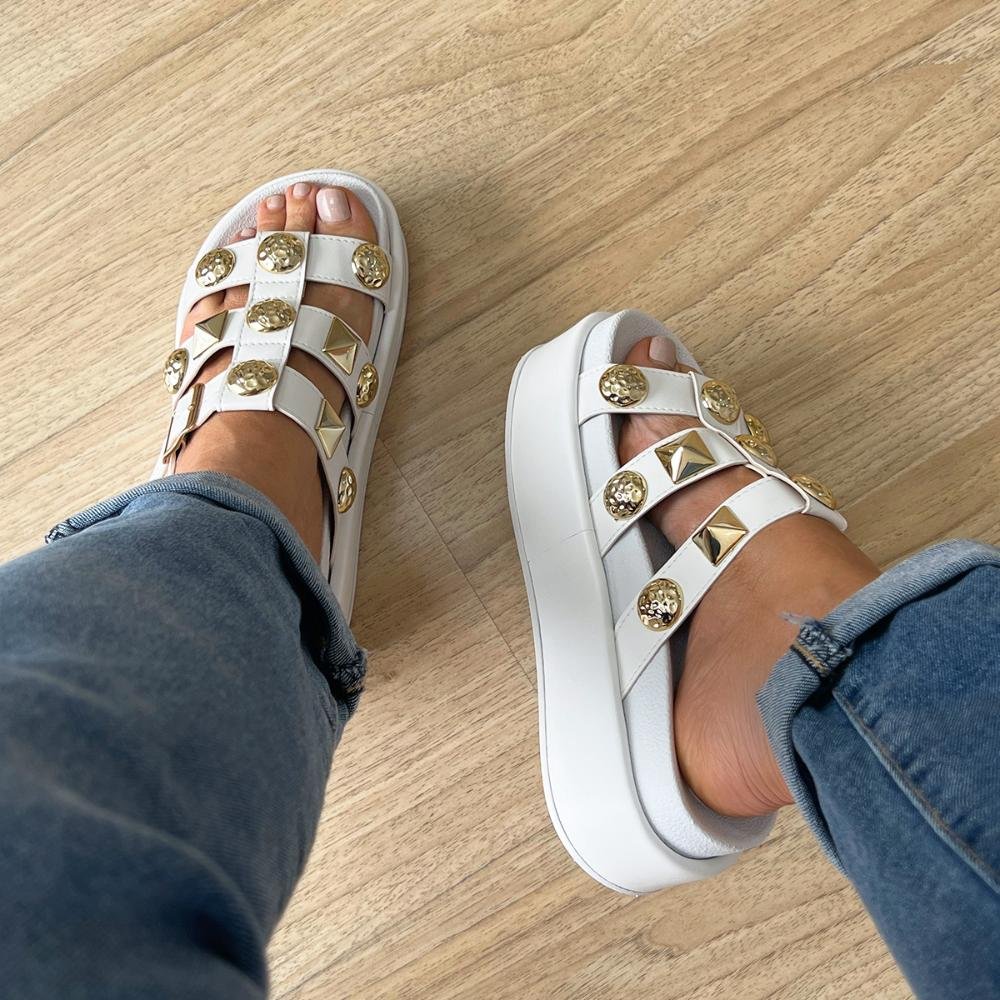 Flat Tamanco Letty Branco Branco 3
