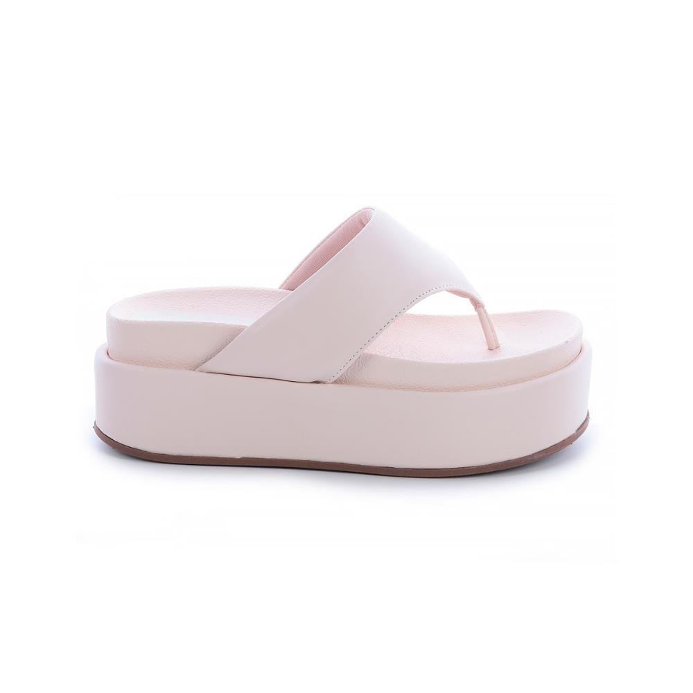 Flat Tamanco Dedo Avril Off White Branco 3