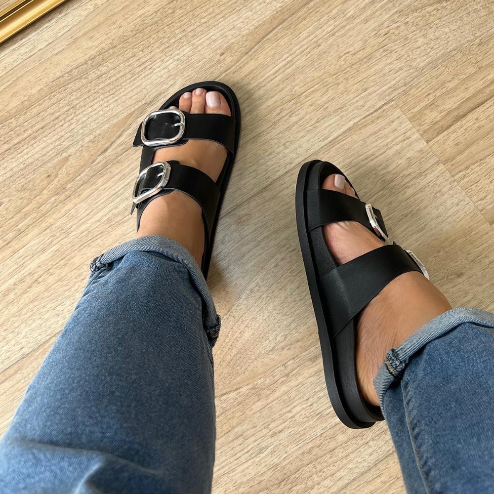 Flat Giza Fivelas Preto Preto 4