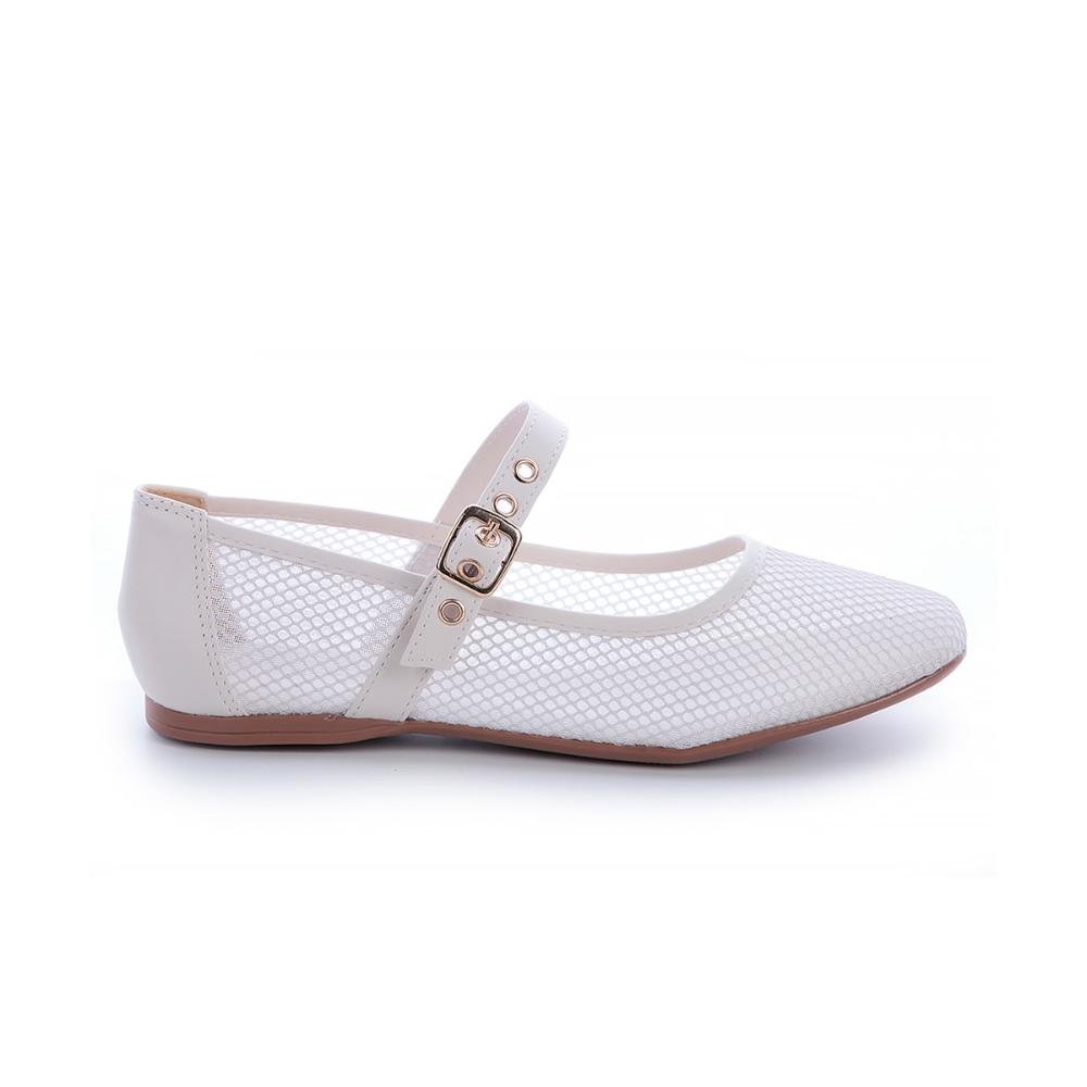 Sapatilha Ariel Tela Off White Branco 1