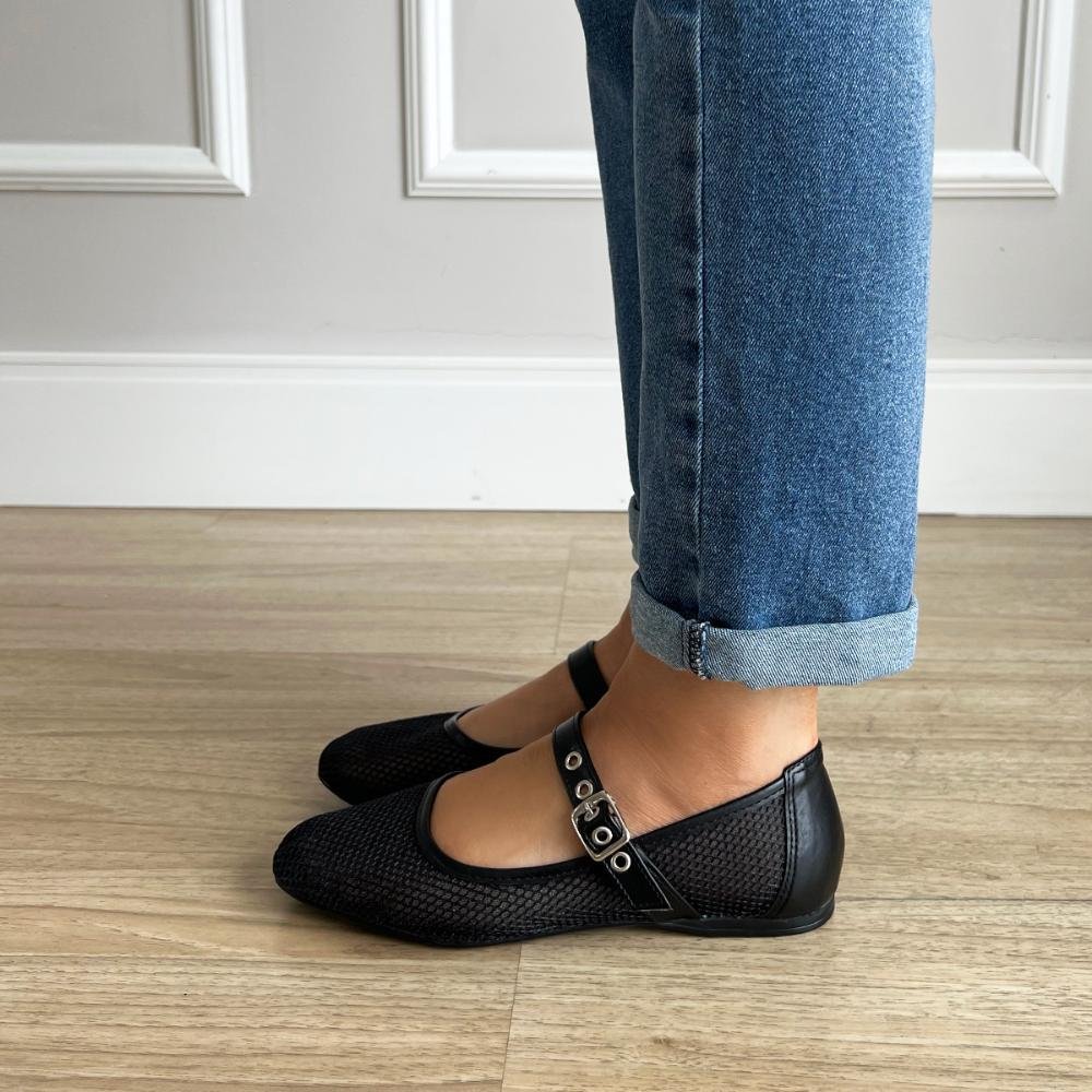 Sapatilha Ariel Tela Preta Preto 4