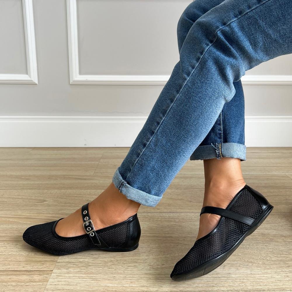 Sapatilha Ariel Tela Preta Preto 6