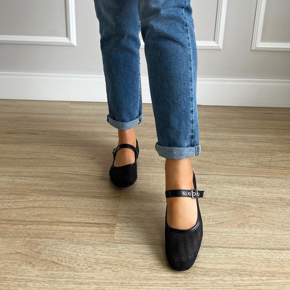 Sapatilha Ariel Tela Preta Preto 8