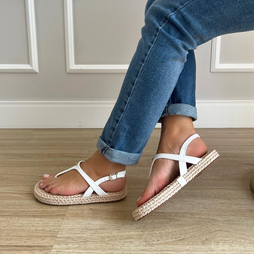 Sandália Rasteira Patty Branco Branco 2