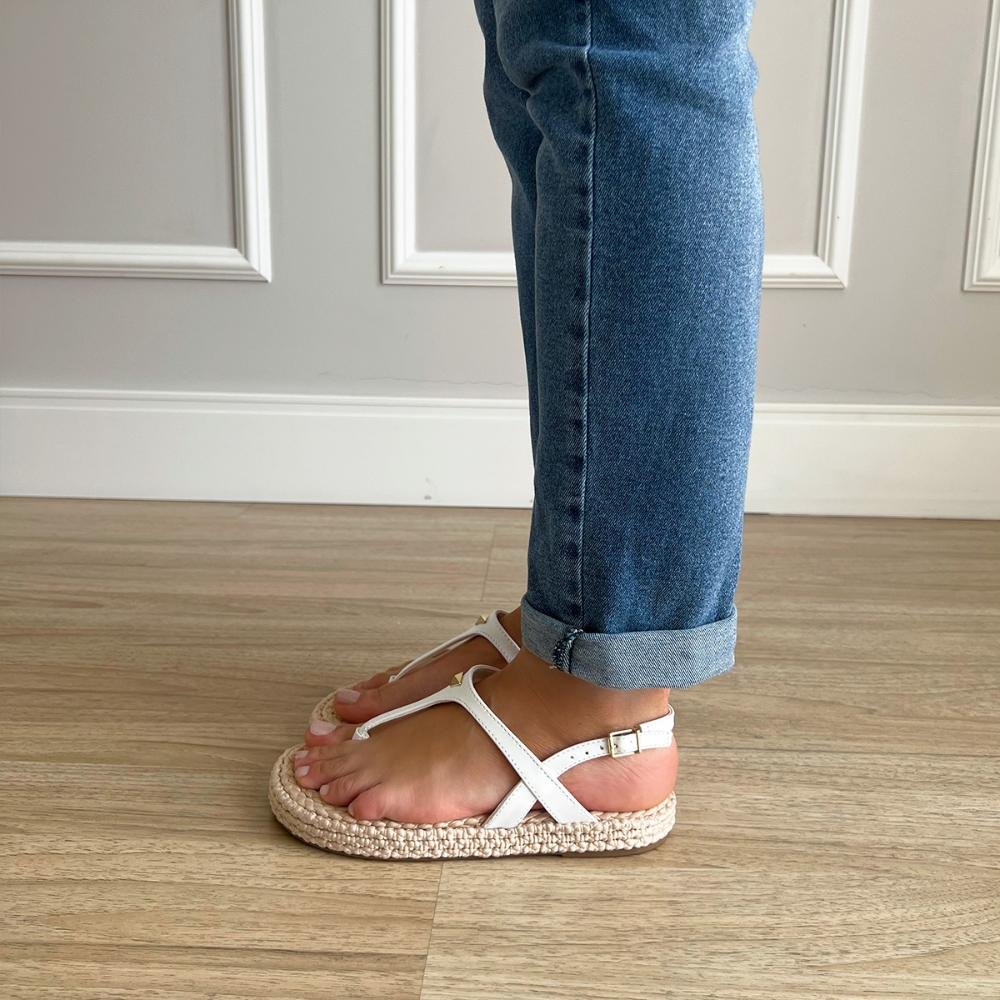 Sandália Rasteira Patty Branco Branco 6