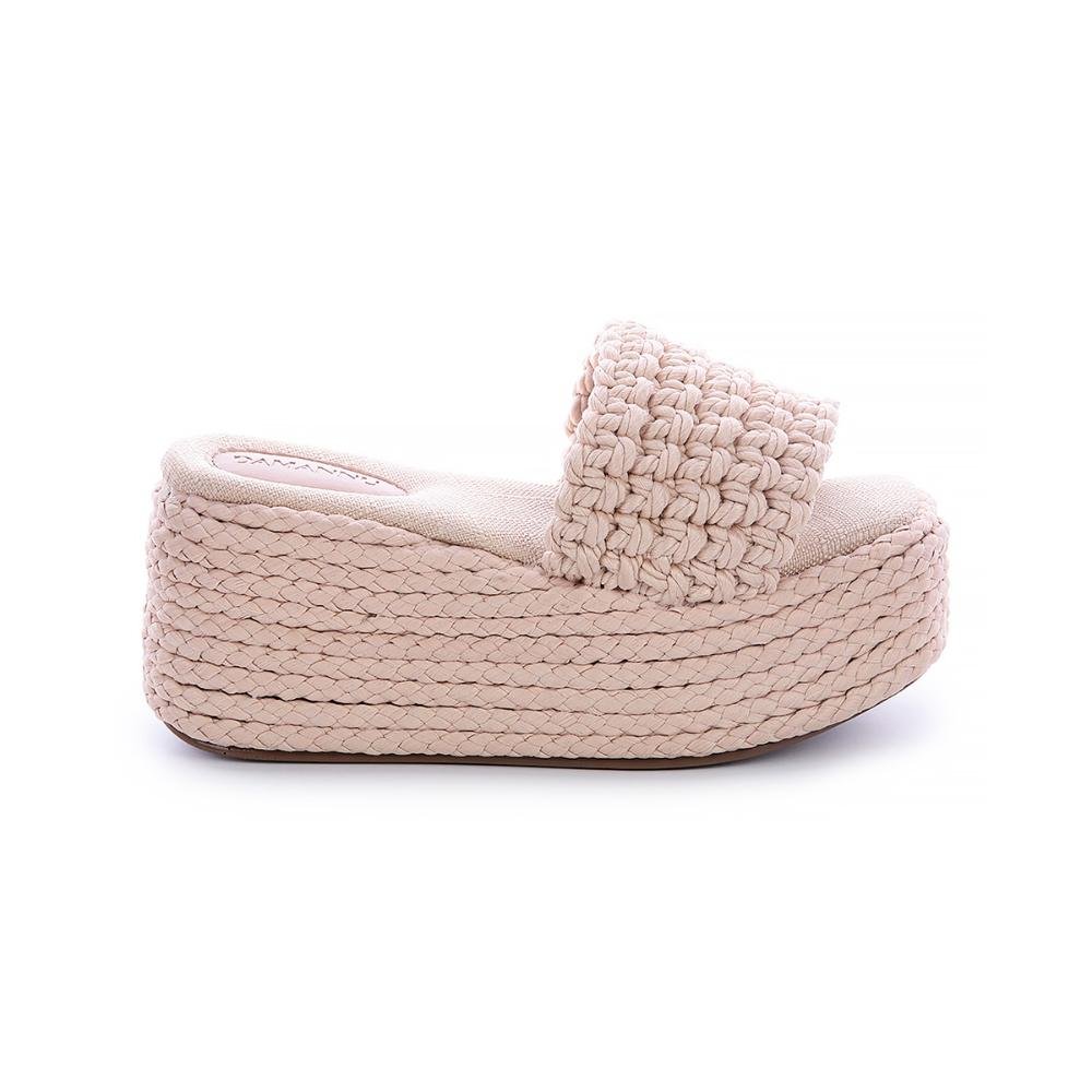 Sandália Flat Cordas Jasmine Bege Bege 1