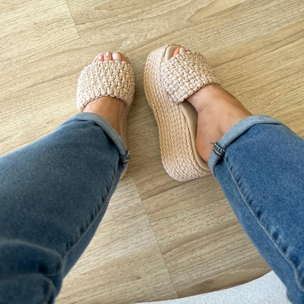 Sandália Flat Cordas Jasmine Bege Bege 5