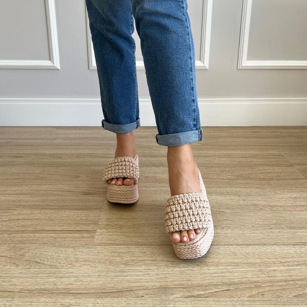 Sandália Flat Cordas Jasmine Bege Bege 7