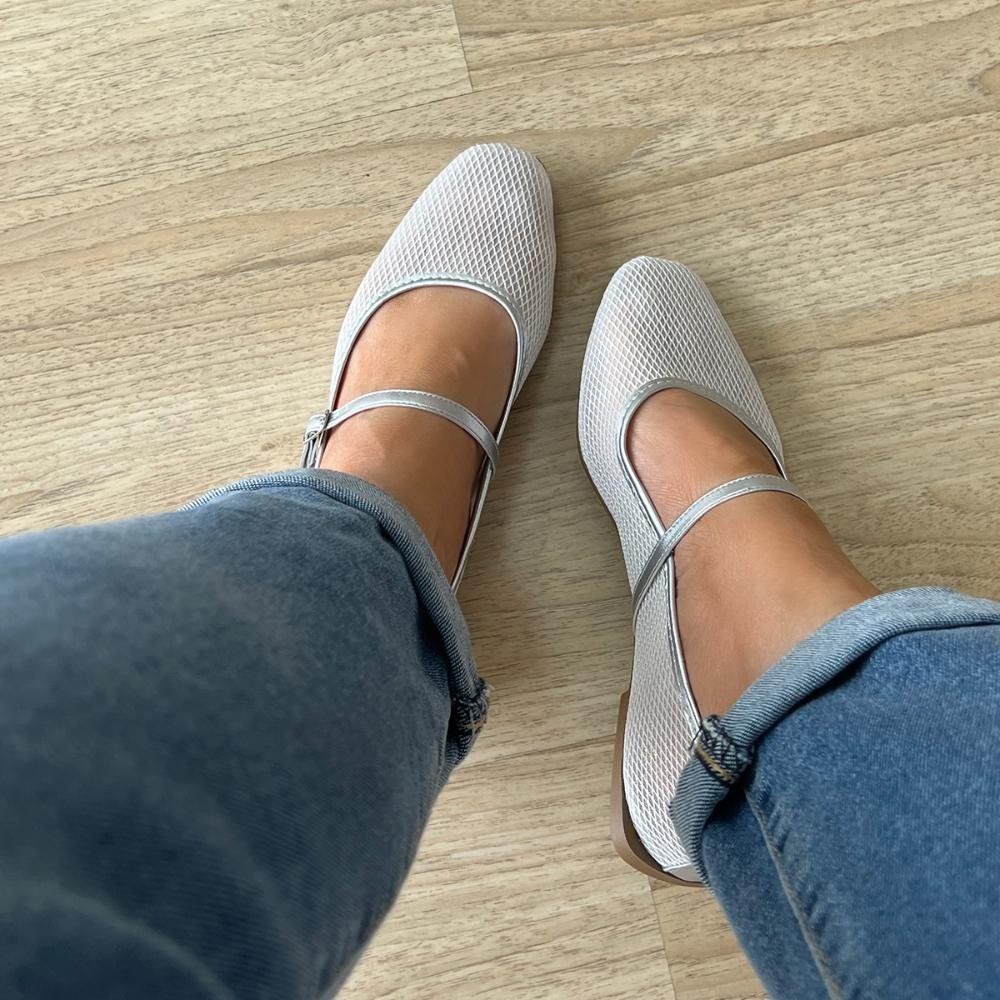 Sapatilha Helena Tela Prata Prata 2