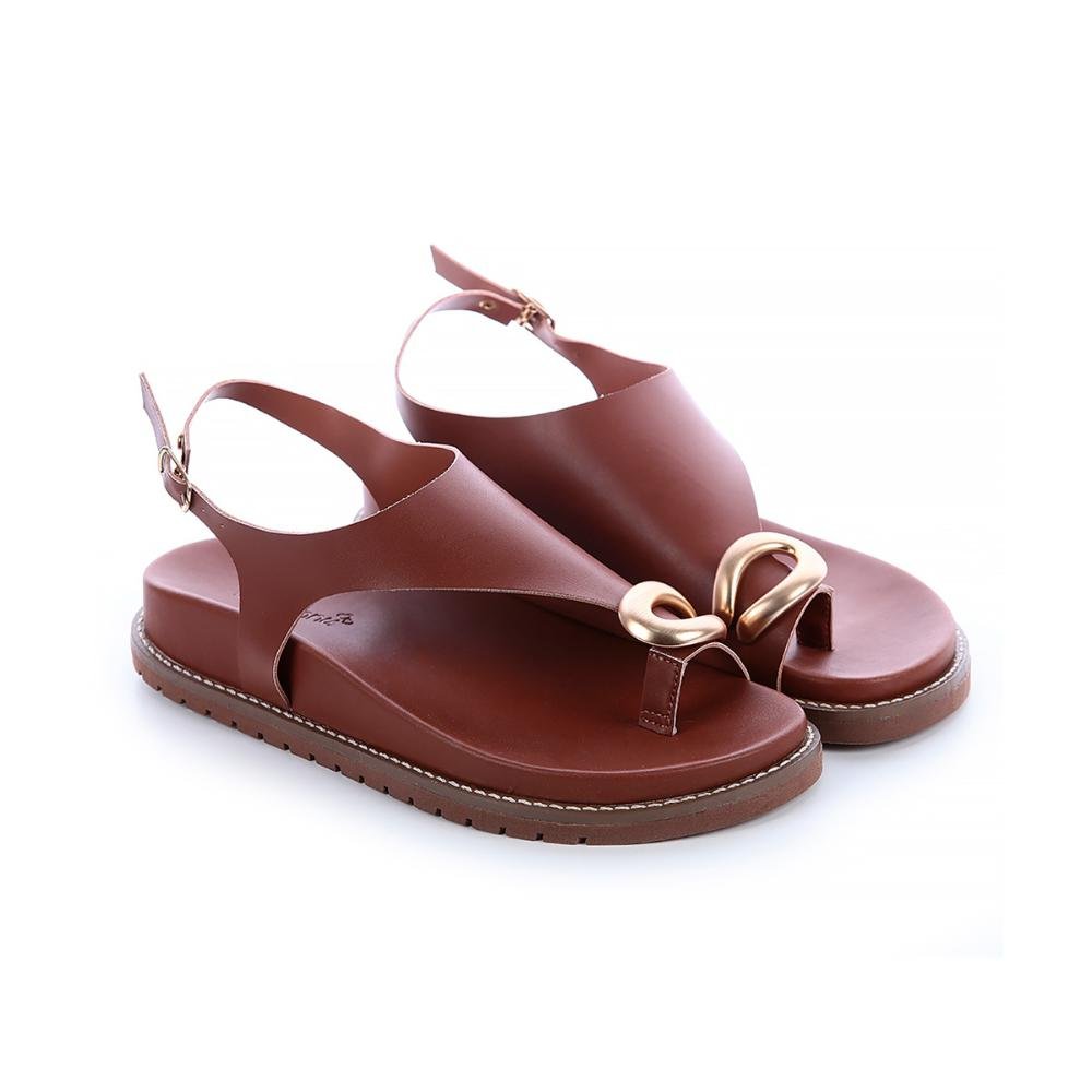 Sandália Papete Nikky Caramelo Marrom 3