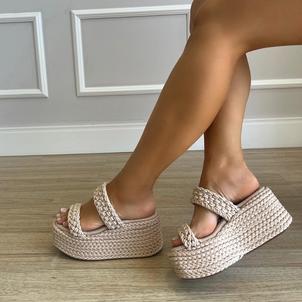 Sandália Tramada Karin Natural Bege 6