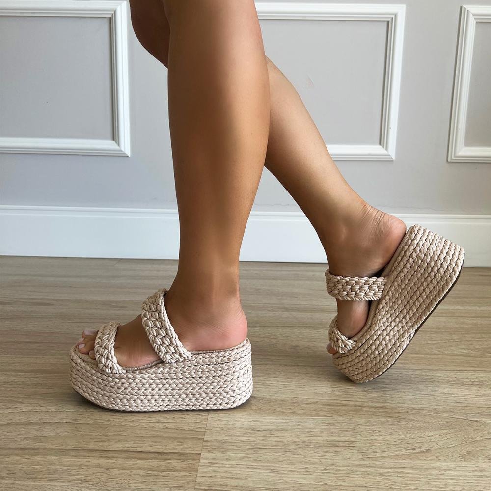 Sandália Tramada Karin Natural Bege 7