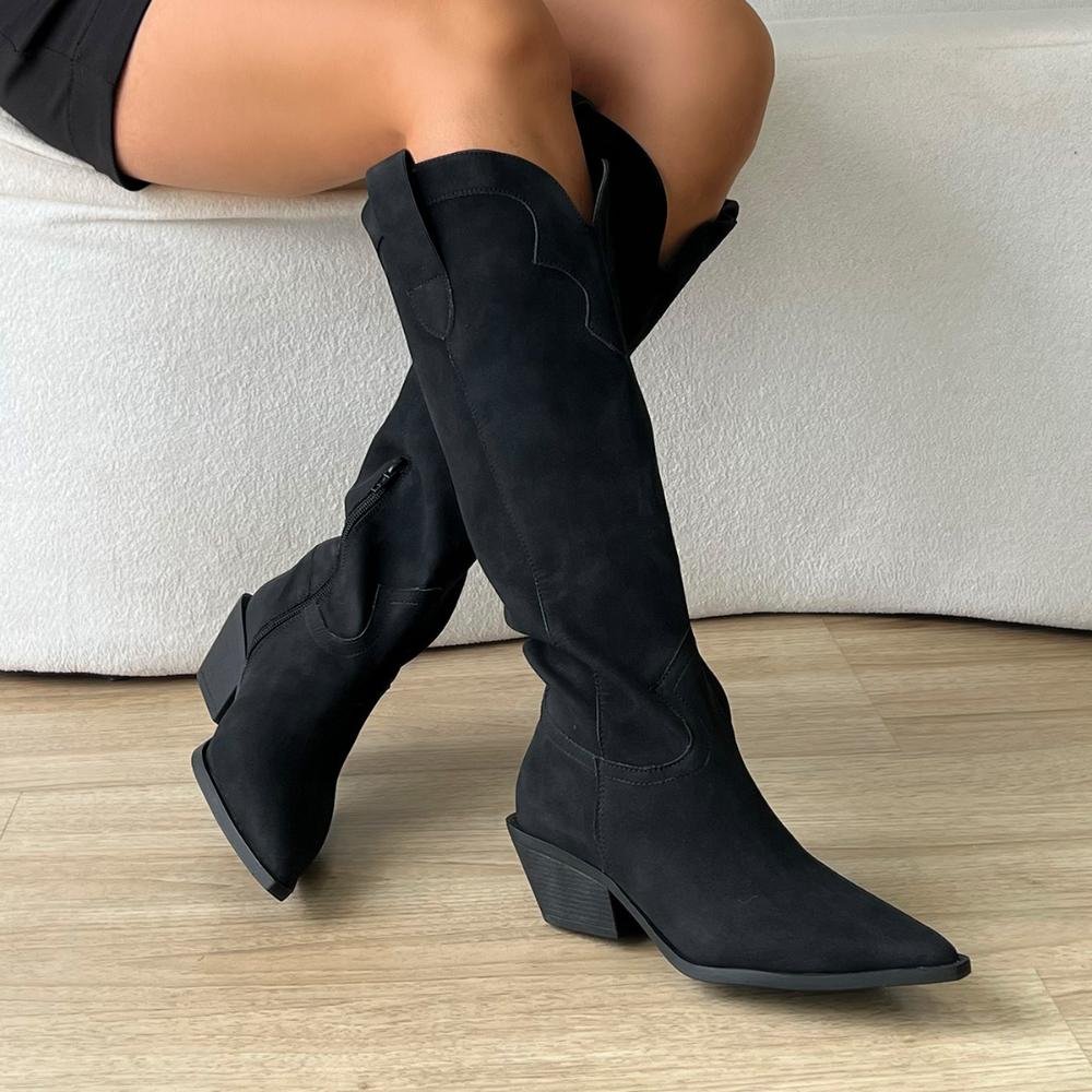 Bota Western Vivian Camurça Preto 5