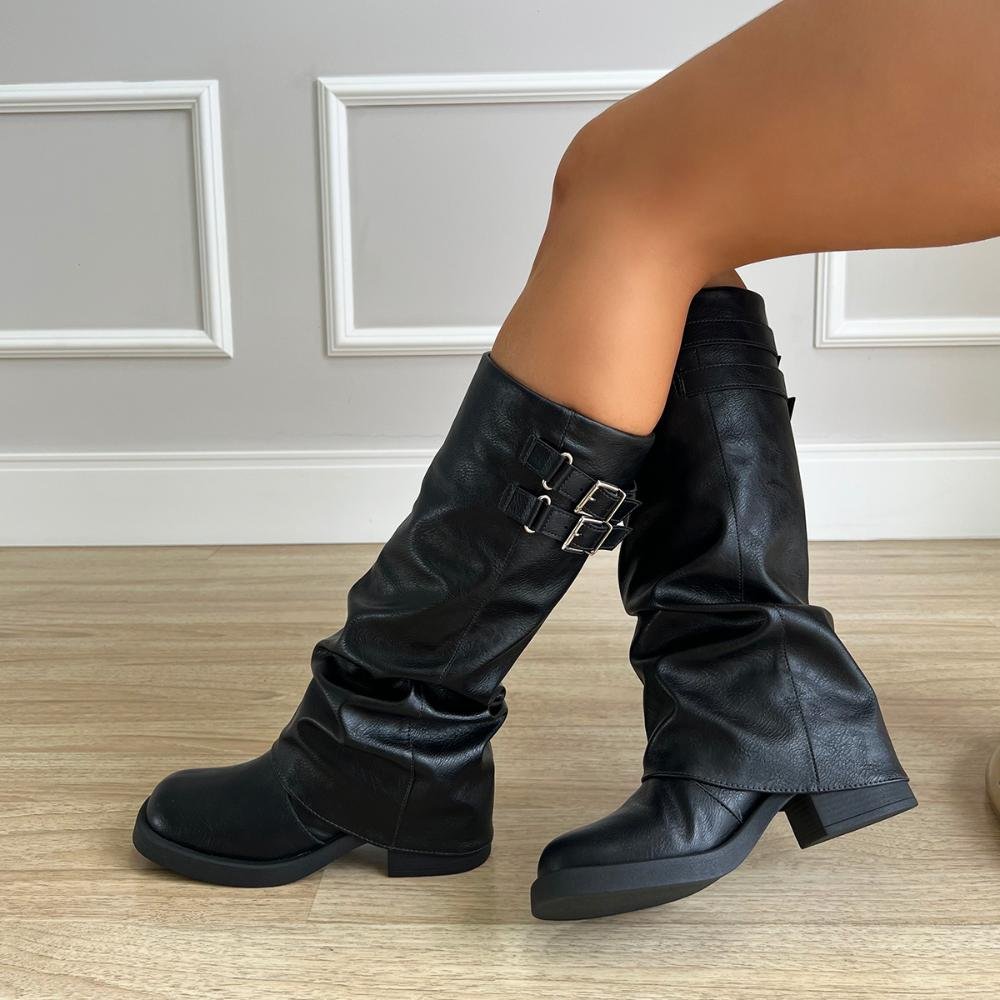 Bota Capa Mileny Preto Preto 5