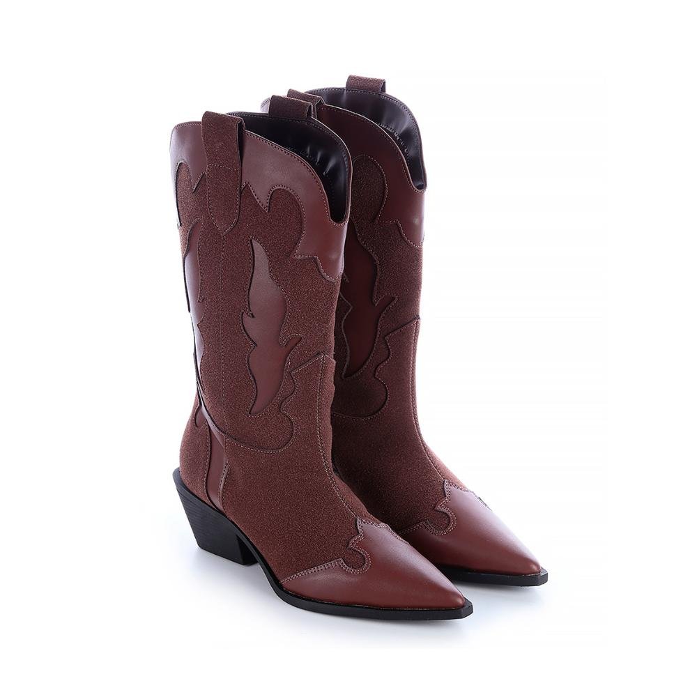 Bota Feminina Country Michelle Camurça Marrom Marrom 3