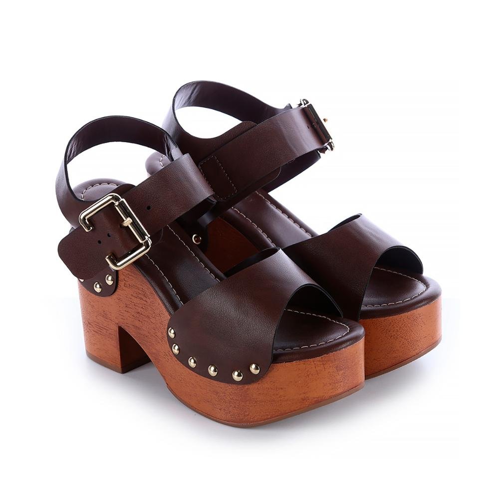 Sandália Plataforma Boho Chloe Marrom Marrom 3