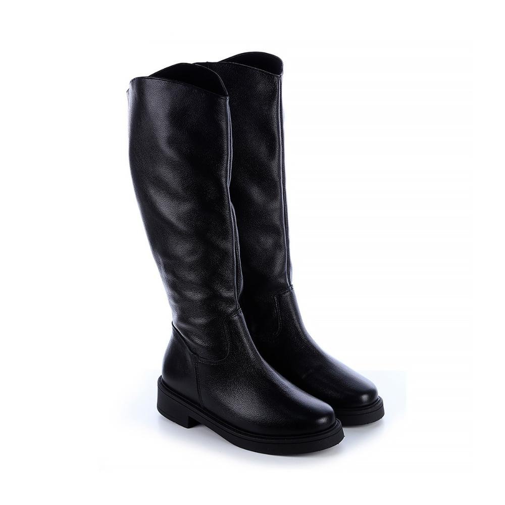 Bota Coturno de Couro Helo Cano Alto Preto Preto 3