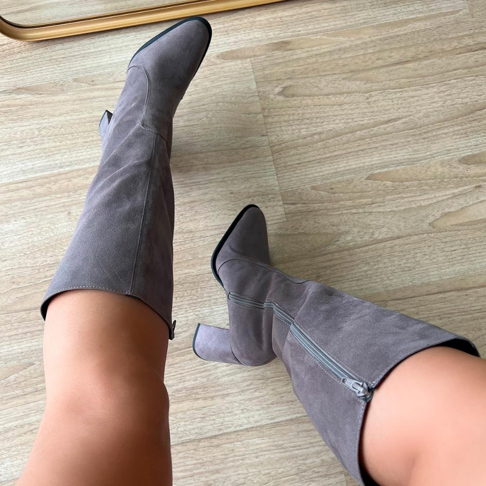 Bota Salto Bloco Carol Cinza Cinza 6