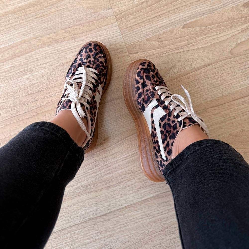 Tênis Plataforma Feminino Danni Onça Onça 5