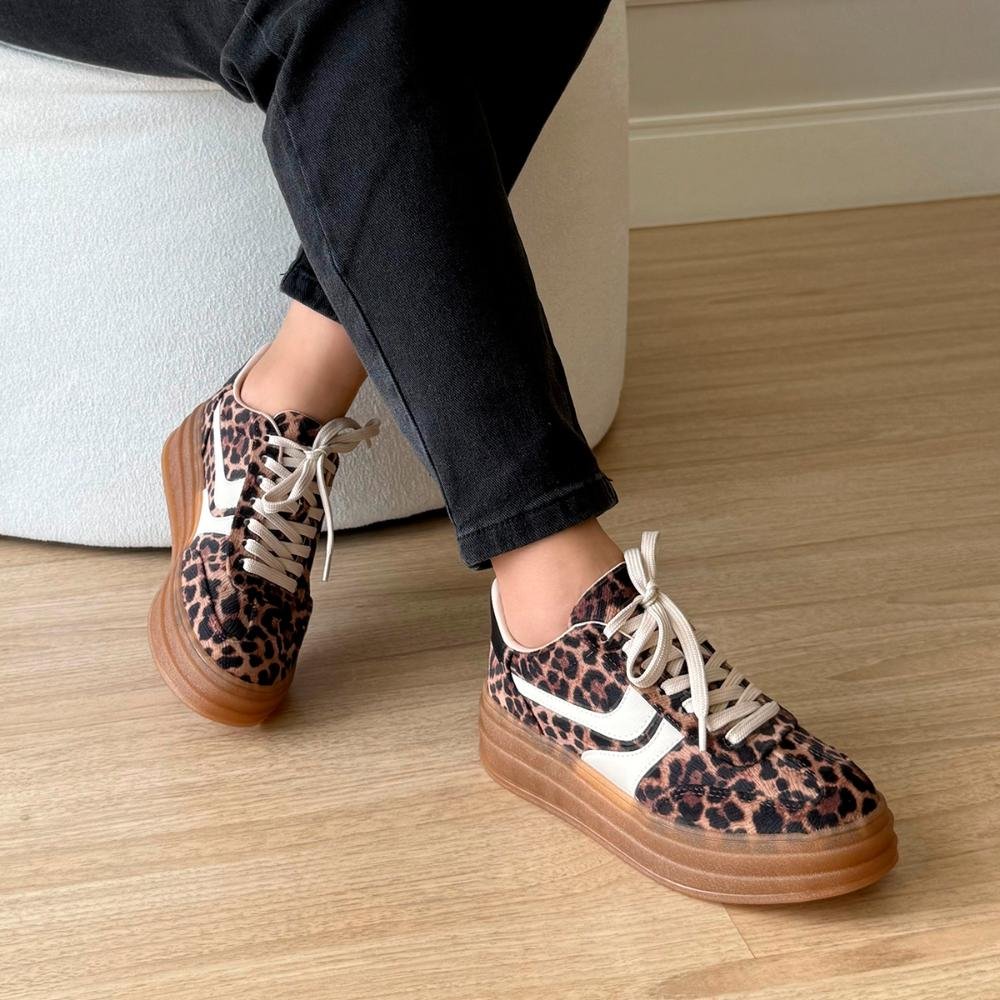 Tênis Plataforma Feminino Danni Onça Onça 7