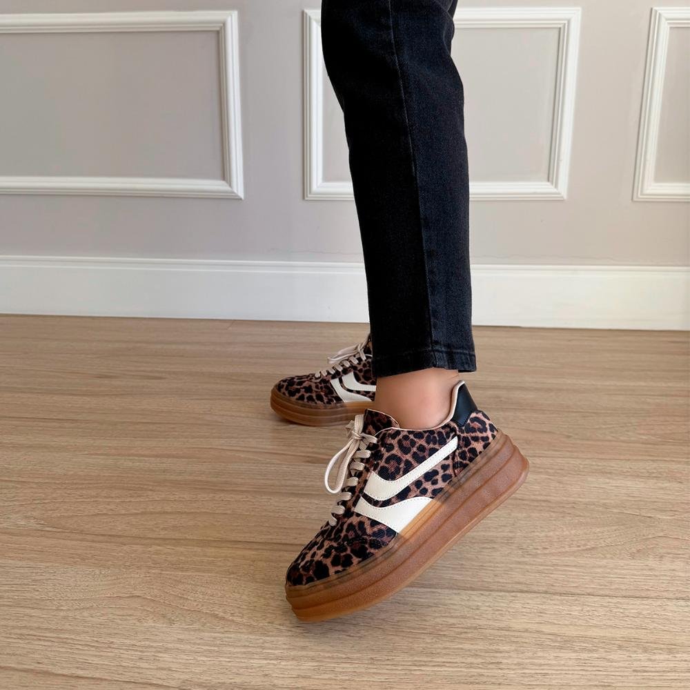 Tênis Plataforma Feminino Danni Onça Onça 8