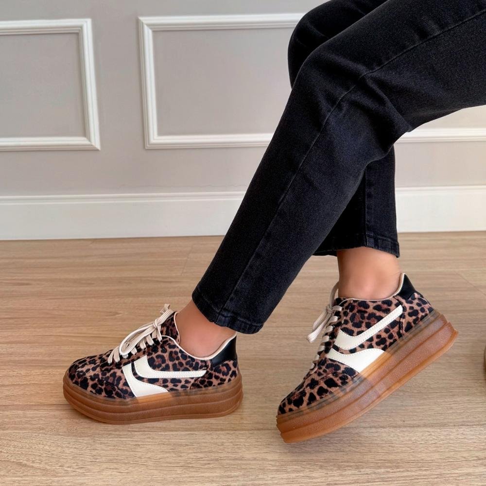 Tênis Plataforma Feminino Danni Onça Onça 4