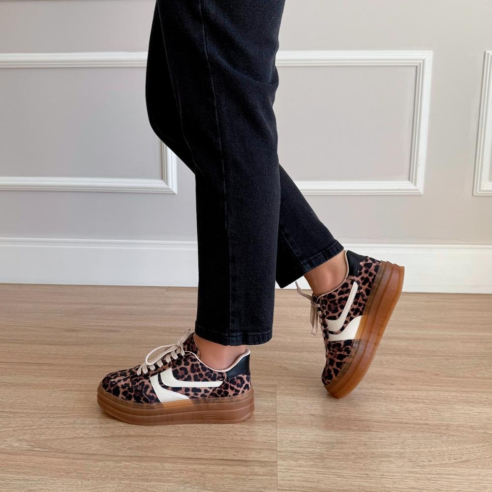 Tênis Plataforma Feminino Danni Onça Onça 6