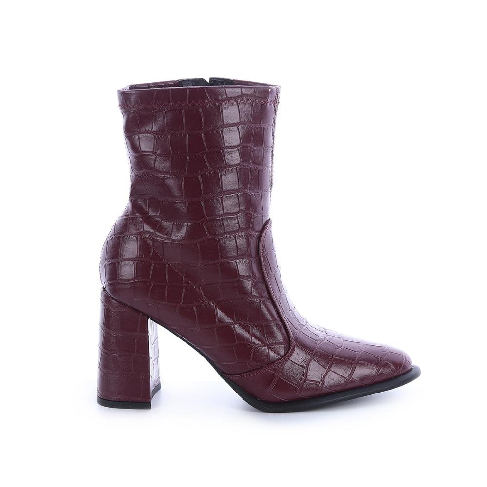 Bota Salto Bloco Julia Bordô Bordô 1